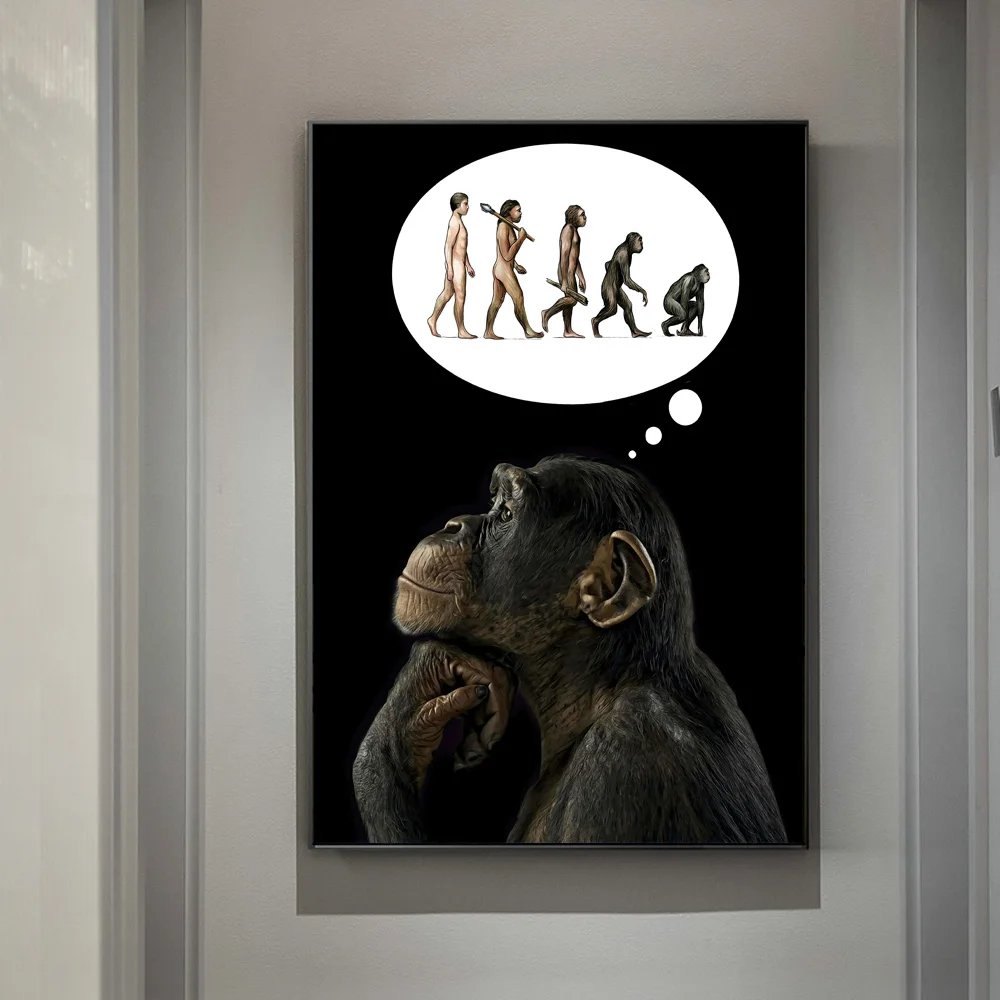 Thinking Gorilla Human Evolution Home Decor Wall Art Posters And Prints Funny Monkey Picture On Canvas Painting For Living Room
Thinking Gorilla Human Evolution Home Decor Wall Art Posters And Prints Funny Monkey Picture On Canvas Painting For Living Room