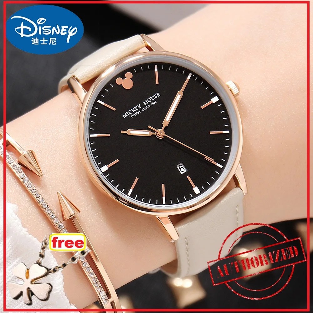 Women Dress Fashion Simple Calendar Luminous Hand Quartz Leather Band Watch Female Beautiful Mickey Clock Genuine Disney Brand
Women Dress Fashion Simple Calendar Luminous Hand Quartz Leather Band Watch Female Beautiful Mickey Clock Genuine Disney Brand