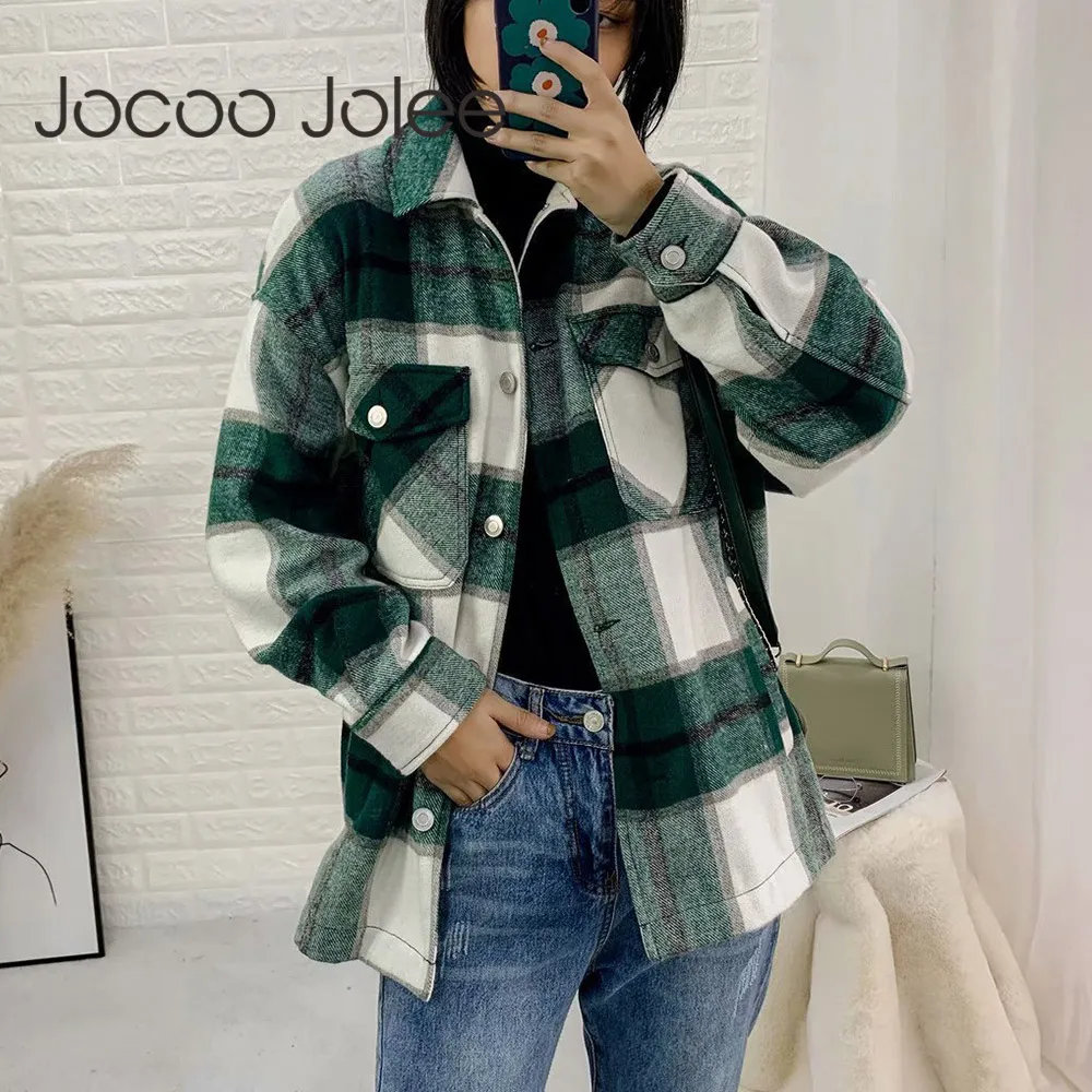 Jocoo Jolee Vintage Stylish Pockets Oversized Plaid Jacket Coat Women Fashion Lapel Collar Long Sleeve Loose Outerwear Chic Tops
Jocoo Jolee Vintage Stylish Pockets Oversized Plaid Jacket Coat Women Fashion Lapel Collar Long Sleeve Loose Outerwear Chic Tops