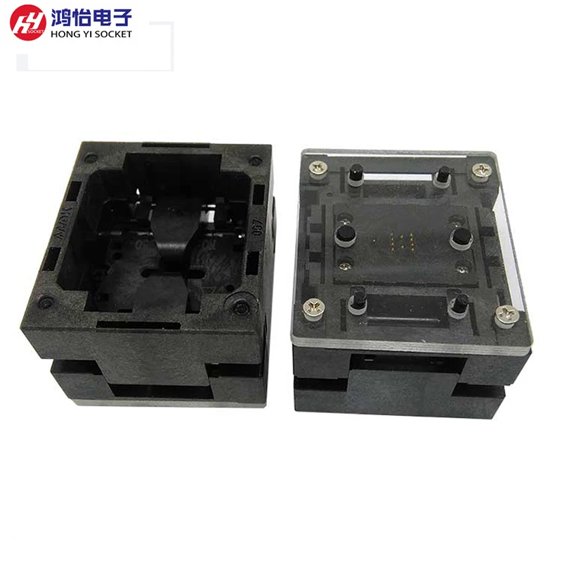 QFN8 WSON8 DFN8 WLCSP8 Open top Burn in Socket with Pogo Pin Pitch 0.8mm IC Size 4x3 surface mount Auto-machine testing socket
QFN8 WSON8 DFN8 WLCSP8 Open top Burn in Socket with Pogo Pin Pitch 0.8mm IC Size 4x3 surface mount Auto-machine testing socket