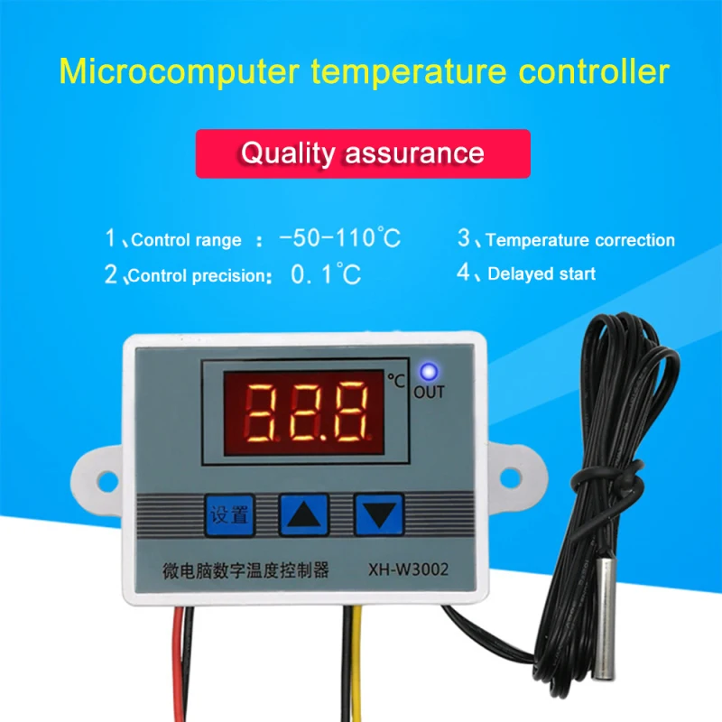 XH-W3002 Microcomputer Digital Thermostat Temperature Control Switch Temperature Controller Digital Display 1500W Dropshipping
XH-W3002 Microcomputer Digital Thermostat Temperature Control Switch Temperature Controller Digital Display 1500W Dropshipping