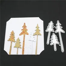 Металлические рождественские Вырубные штампы с 3 деревьями и
