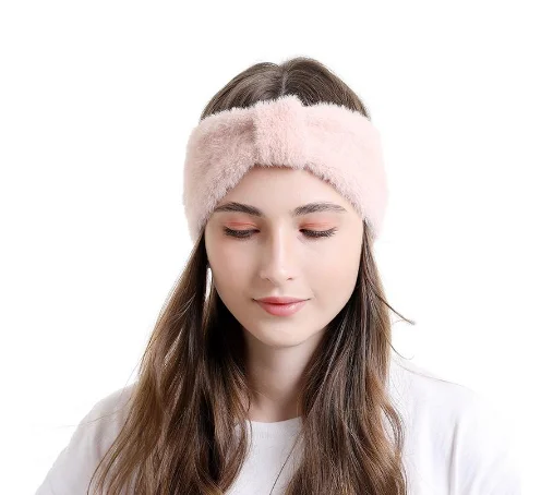 

Faux Furry Headband for Women Autumn and Winter Solid Color Wool Tied Knot Hairband No Trace Head Wrap Fashion Hair Accessories