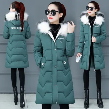 2019 Women's Winter Jacket Long Cotton Padded Parkas Plus Size Hooded Warm Mujer Coats Fashion Female Fur collar Coats W1148
2019 Women's Winter Jacket Long Cotton Padded Parkas Plus Size Hooded Warm Mujer Coats Fashion Female Fur collar Coats W1148