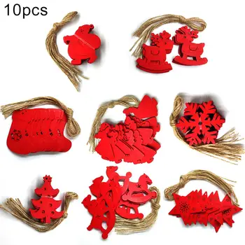 10Pcs Wood with 10 Rope Red White Christmas Tree Pendant Hanging Ornament Deer Snowflake Xmas Party Decor Home Decoration 
10Pcs Wood with 10 Rope Red White Christmas Tree Pendant Hanging Ornament Deer Snowflake Xmas Party Decor Home Decoration
