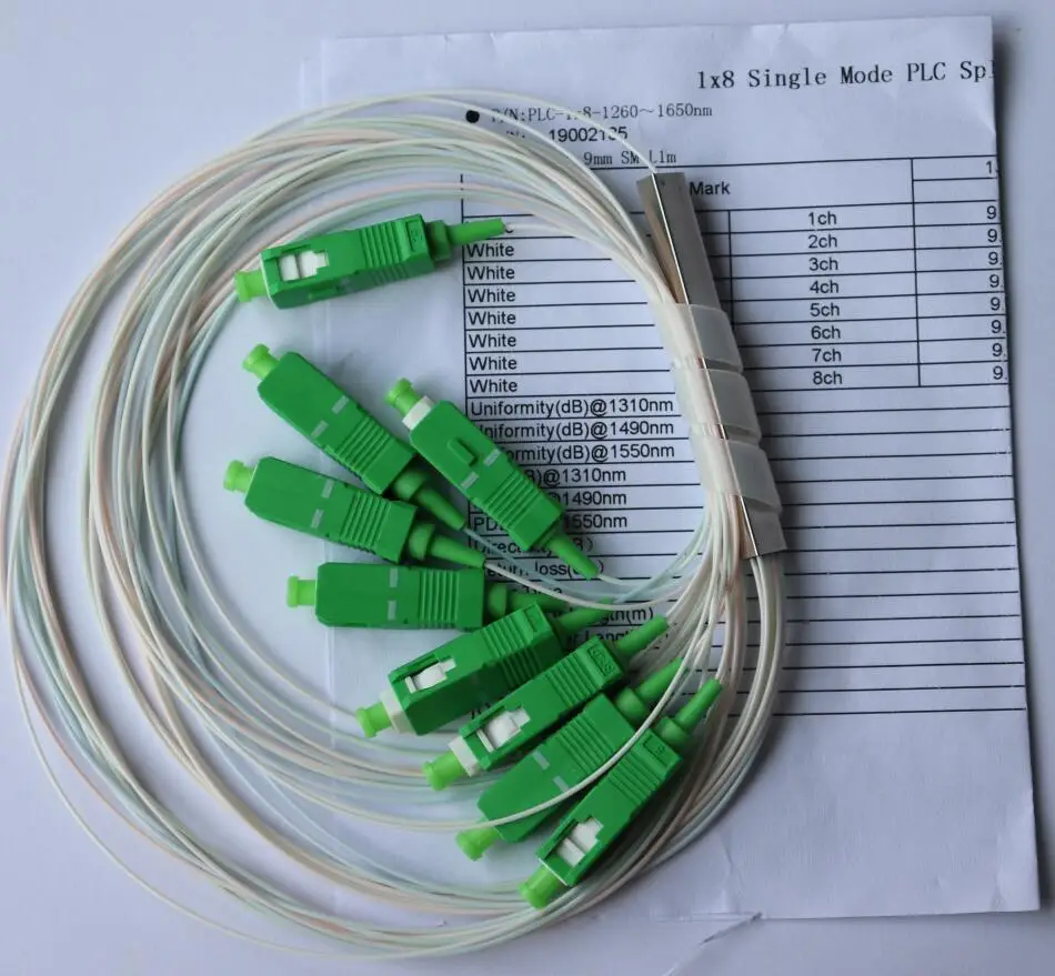 Бесплатная доставка 20 шт./лот 1X8 SC/APC SM 0,9 мм G657A1 ПВХ 1 м FTTH волоконно-оптический сплиттер
Бесплатная доставка 20 шт./лот 1X8 SC/APC SM 0,9 мм G657A1 ПВХ 1 м FTTH волоконно-оптический сплиттер