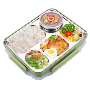 5 Compartments Lunch Box Stainless Steel Leak-proof large Bento Boxes Soup Container School Dinnerware 
5 Compartments Lunch Box Stainless Steel Leak-proof large Bento Boxes Soup Container School Dinnerware