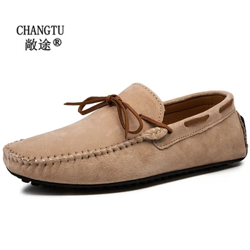 CHANGTU Genuine Leather Mens Shoes Fashion Soft Moccasins Men Loafers High Quality Suede Flats Luxury Brand Driving Shoes Khaki 
CHANGTU Genuine Leather Mens Shoes Fashion Soft Moccasins Men Loafers High Quality Suede Flats Luxury Brand Driving Shoes Khaki