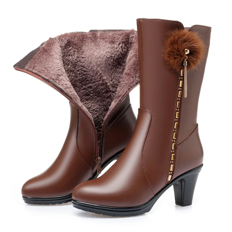 Winter Wool Middle Boots High Heel Cotton Boots Brushed And Thick Warm nv pi xue Middle-aged Mom Cotton-padded Shoes
Winter Wool Middle Boots High Heel Cotton Boots Brushed And Thick Warm nv pi xue Middle-aged Mom Cotton-padded Shoes