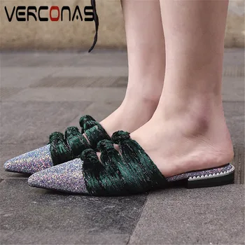 VERCONAS Women Sequins Mules Slippers Classic Design Pointed Toe High Heels Sandals Summer Casual Shoes New Arrival Shoes Woman
VERCONAS Women Sequins Mules Slippers Classic Design Pointed Toe High Heels Sandals Summer Casual Shoes New Arrival Shoes Woman