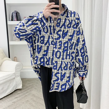 2019 Autumn Men's Hawaiian Letter Printing Shirt Brand French Cuff Mens Fashion Coats Shirts Loose Camisa Masculina Size S-XL
2019 Autumn Men's Hawaiian Letter Printing Shirt Brand French Cuff Mens Fashion Coats Shirts Loose Camisa Masculina Size S-XL