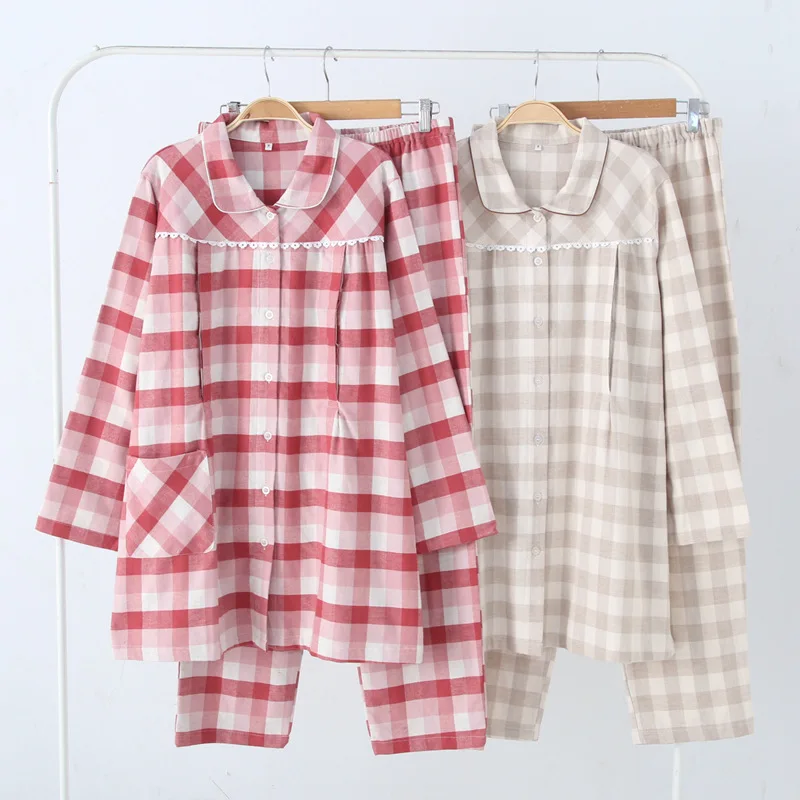 Fdfklak S-XXL Large Size Spring Autumn Plaid Nursing Mothers Clothes 100% Cotton Breast Feeding Pajamas Maternity Nightwear
Fdfklak S-XXL Large Size Spring Autumn Plaid Nursing Mothers Clothes 100% Cotton Breast Feeding Pajamas Maternity Nightwear
