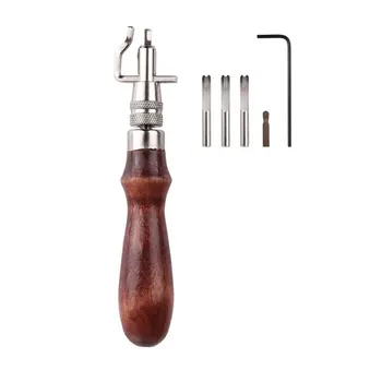 Leather Craft Edge Press Kit Adjustable Leather Groover Crease Tool Leather Stitching Tool Leather Sewing Working Tools
