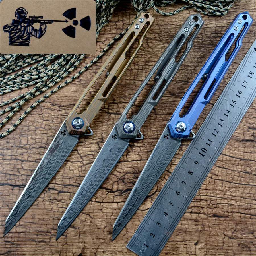 Jungle Edge Flipper TC4 Handle Ceramic Ball Bearing Washer Collection Gift Damascus Blade Folding Knives EDC Gears JR7394
Jungle Edge Flipper TC4 Handle Ceramic Ball Bearing Washer Collection Gift Damascus Blade Folding Knives EDC Gears JR7394
