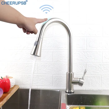 Kitchen Sink Automatic Touch Faucets Pull Down Smart Sensor Crane Brushed Nickel Stainless Steel Touch Control Taps Sense Faucet
Kitchen Sink Automatic Touch Faucets Pull Down Smart Sensor Crane Brushed Nickel Stainless Steel Touch Control Taps Sense Faucet