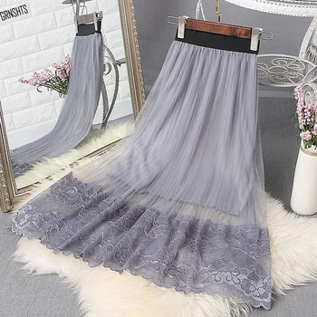 2020 Spring Summer Vintage Skirts Womens Elastic High Waist Tulle Mesh Skirt Long Pleated Tutu Skirt Female Jupe Longue 
2020 Spring Summer Vintage Skirts Womens Elastic High Waist Tulle Mesh Skirt Long Pleated Tutu Skirt Female Jupe Longue