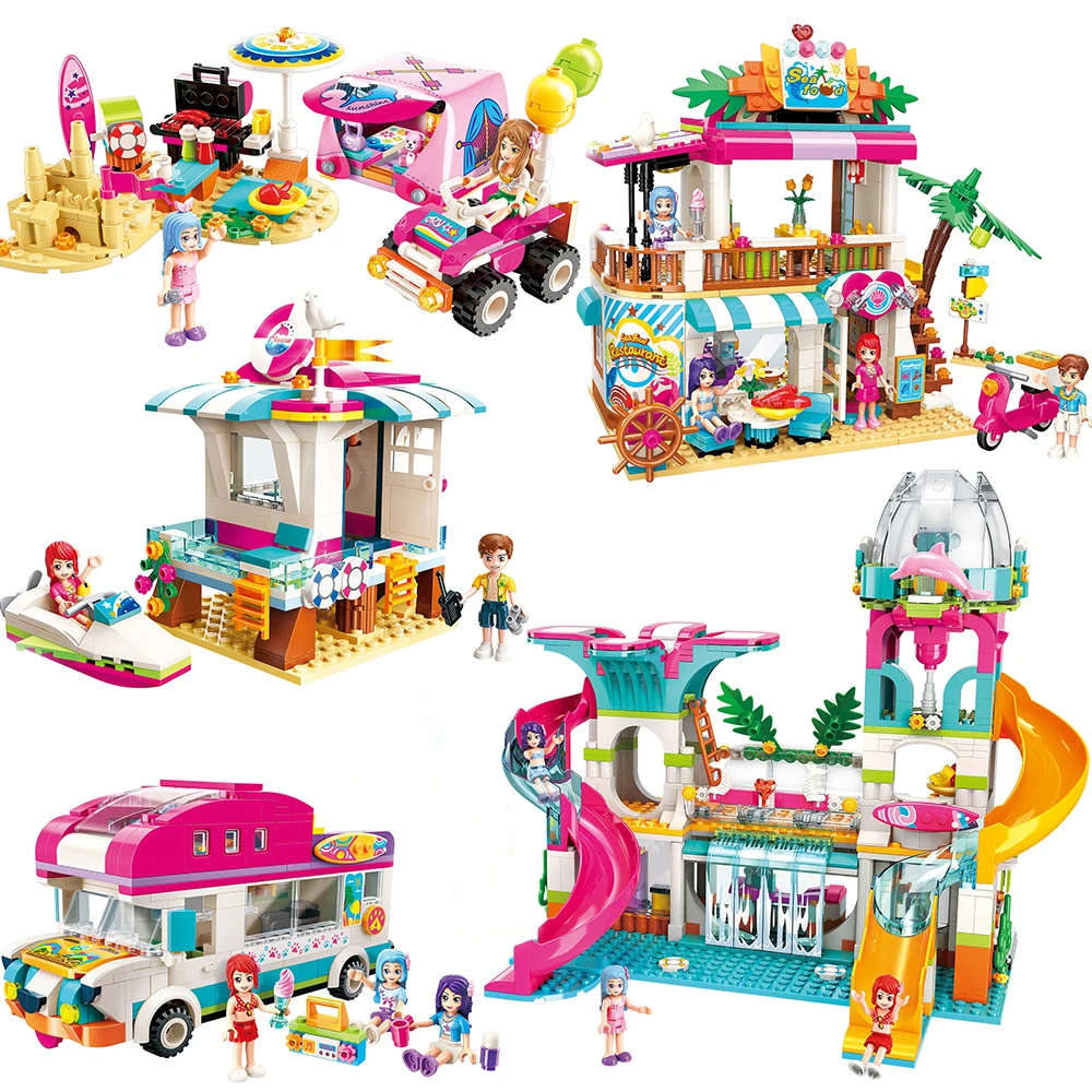 Girls Seaside Beach Building Blocks Slide Amusement Park House Party Dolphin Rescue Sets Bricks Friends Children Toy
Girls Seaside Beach Building Blocks Slide Amusement Park House Party Dolphin Rescue Sets Bricks Friends Children Toy