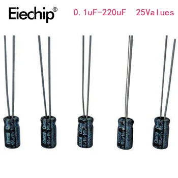 210Pcs/lot 25 Values 0.1uF ~ 220uF Electrolytic Capacitors Assortment Kit Set 16V/25V/35V/50V DIP Capacitor Pack 1uF 10uf 47uf
210Pcs/lot 25 Values 0.1uF ~ 220uF Electrolytic Capacitors Assortment Kit Set 16V/25V/35V/50V DIP Capacitor Pack 1uF 10uf 47uf