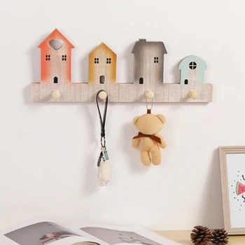 Hat Hanger Wall Mounted For Entryway Easy Install Colorful House Shape Kitchen Wooden Holder Office Key Hook Organizer Door Back 
Hat Hanger Wall Mounted For Entryway Easy Install Colorful House Shape Kitchen Wooden Holder Office Key Hook Organizer Door Back