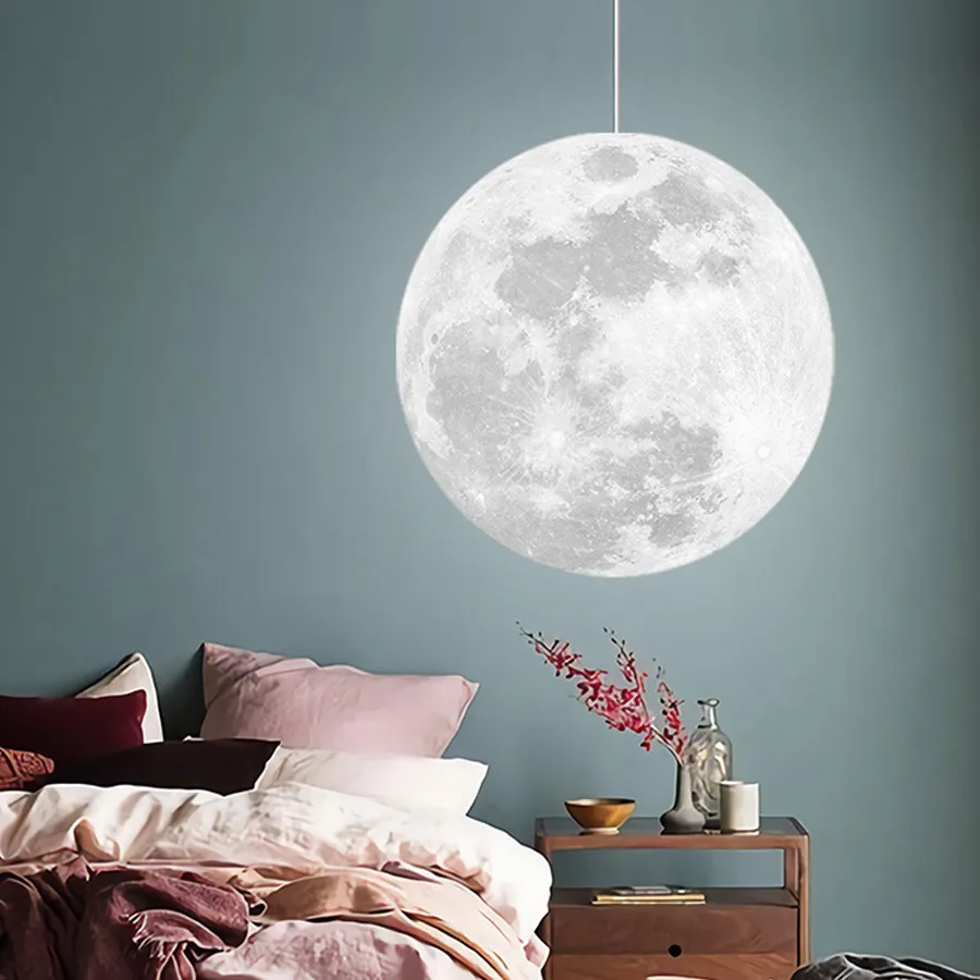 3D Print Moon Pendant Lights Novelty Creative Atmosphere Light 7W AC110-220V Moon Hanging Lamp For Bedroom Home Decoration H6efe0b6d9bc647e4a5c24b2d3548feb2m H6efe0b6d9bc647e4a5c24b2d3548feb2m 3D Print Moon Pendant Lights Novelty Creative Atmosphere Light 7W AC110-220V Moon Hanging Lamp For Bedroom Home Decoration