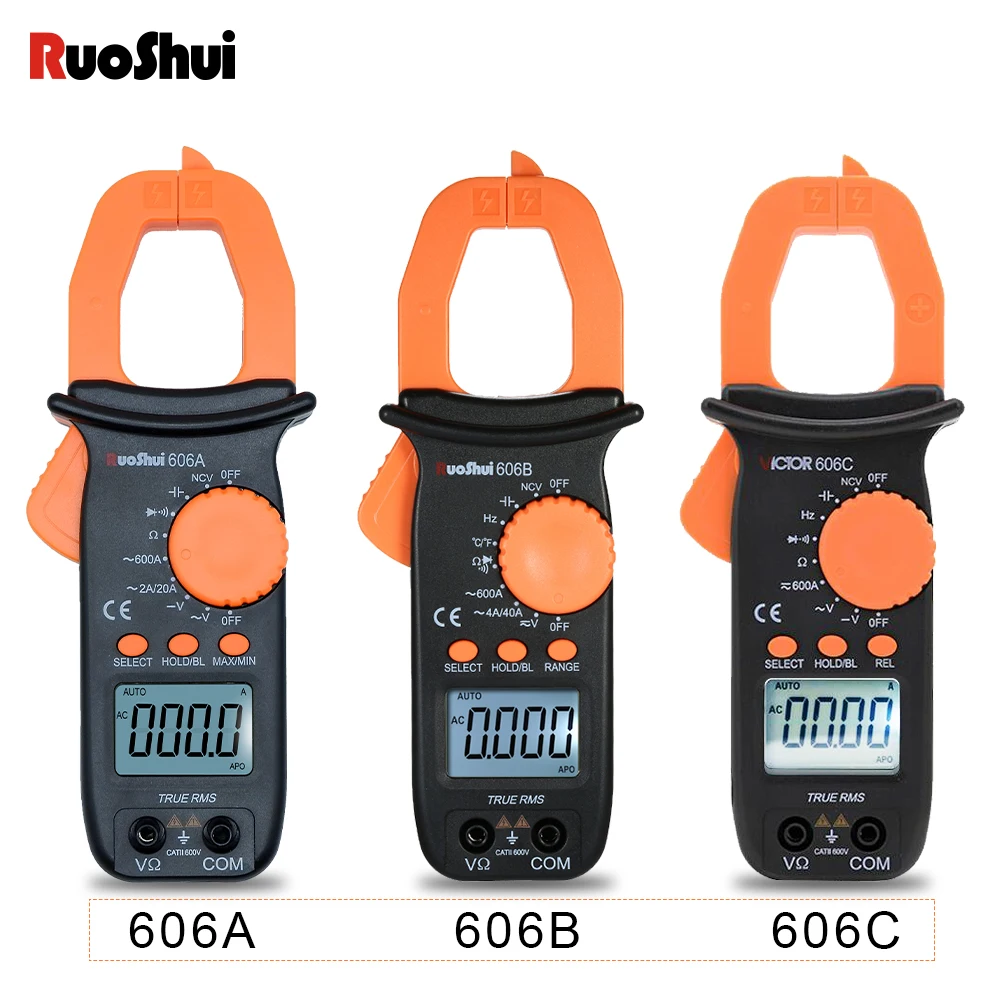 RuoShui606ABC токовые клещи зажим мультиметр интеллектуальные инструменты alicate amperimetro
