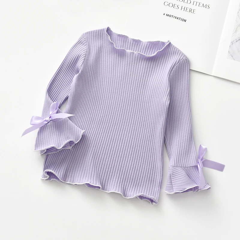 2-6y Baby Girls T-shirt Autumn Winter Cute Long Flare Sleeve Solid Tshirt Kids Bowknot Bottoming Shirt Cotton Toddler Clothes
2-6y Baby Girls T-shirt Autumn Winter Cute Long Flare Sleeve Solid Tshirt Kids Bowknot Bottoming Shirt Cotton Toddler Clothes