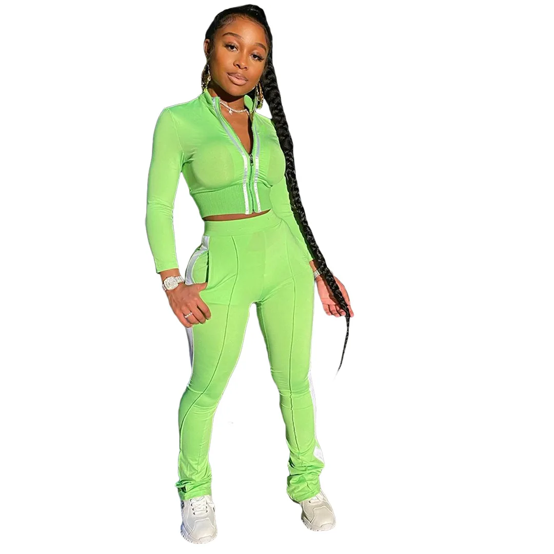 Women 2 Piece Crop Zipper Coat Pants Sets Long Sleeve Leisure Pocket Streetwear Sets Patchwork Tracksuit Biker Set Fitness Cloth
Women 2 Piece Crop Zipper Coat Pants Sets Long Sleeve Leisure Pocket Streetwear Sets Patchwork Tracksuit Biker Set Fitness Cloth