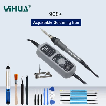 YIHUA 908+ Mini Electric Soldering Irons Portable Adjustable Soldering Tools Kit Phone Repair Welding Soldering Station
YIHUA 908+ Mini Electric Soldering Irons Portable Adjustable Soldering Tools Kit Phone Repair Welding Soldering Station