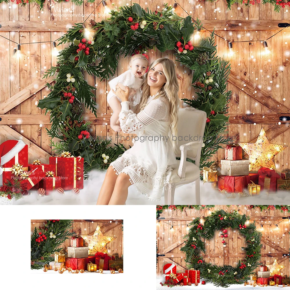 Wreath Wooden Wall Christmas Backdrop Props Kids Photostudio Winter Banner Snowy Scene Children Background Pregnant Photocall
Wreath Wooden Wall Christmas Backdrop Props Kids Photostudio Winter Banner Snowy Scene Children Background Pregnant Photocall