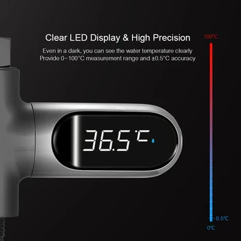 LED Digital Shower Temperature Display 0~100℃ Baby Bath Water Thermometer Celsius Display 360° Rotating Screen for Home Bathroom 
LED Digital Shower Temperature Display 0~100℃ Baby Bath Water Thermometer Celsius Display 360° Rotating Screen for Home Bathroom