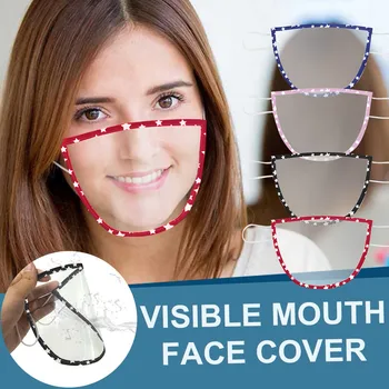 4pcs face Mask With Clear Window Visible Expression Deaf Hard Of Hearing masks Masques Lavables Mascarilla Mondmasker Eye Patch