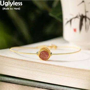 Uglyless Natural Jade Strawberry Quartz Rose Flowers Bracelets for Women Ultra-thin Summer Dress Bangles Gold 925 Silver Jewelry
Uglyless Natural Jade Strawberry Quartz Rose Flowers Bracelets for Women Ultra-thin Summer Dress Bangles Gold 925 Silver Jewelry