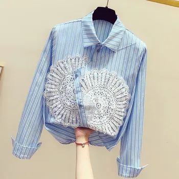 TVVOVVIN 2019 Autumn New Korean Style Women Shirts Cotton Fashion Casual Ladies Blouses and Tops Irregular Striped Shirts B025 
TVVOVVIN 2019 Autumn New Korean Style Women Shirts Cotton Fashion Casual Ladies Blouses and Tops Irregular Striped Shirts B025