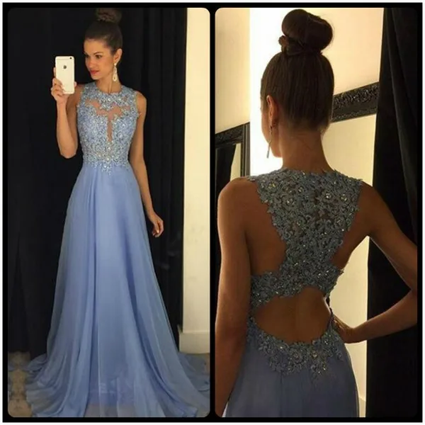 2020 Sexy illusion robe de soiree Sheer See Through Backless sleeveless Prom Dresses Lace appliques Evening Gowns
2020 Sexy illusion robe de soiree Sheer See Through Backless sleeveless Prom Dresses Lace appliques Evening Gowns