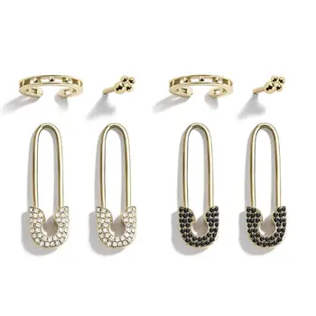4Pcs Punk Rock Shiny Crystals Safety Pin Shape Stud Earrings Set Ear Threader Hoop Studs Fashion Jewelry Unisex
4Pcs Punk Rock Shiny Crystals Safety Pin Shape Stud Earrings Set Ear Threader Hoop Studs Fashion Jewelry Unisex