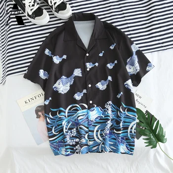 Men Japanese Ukiyo Carp Fish Printed Shirts Summer Casual Hawaiian Aloha Party Holiday Shirts Male Hip Hop Streetwear
Men Japanese Ukiyo Carp Fish Printed Shirts Summer Casual Hawaiian Aloha Party Holiday Shirts Male Hip Hop Streetwear