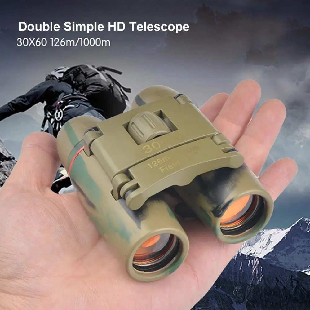 Binoculars Telescope 30 x 60 ZOOM Mini Camouflage Double Tube Day And Night Vision Foldable Binocular Camping Equipment
Binoculars Telescope 30 x 60 ZOOM Mini Camouflage Double Tube Day And Night Vision Foldable Binocular Camping Equipment