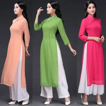 Cheongsam elegant temperament ladies 2PC cheongsam retro Chinese women long dress Slim national language collar cheongsam 
Cheongsam elegant temperament ladies 2PC cheongsam retro Chinese women long dress Slim national language collar cheongsam