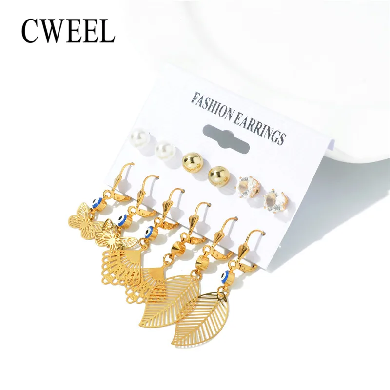CWEEL 6pcs/sets Dangle Drop Earrings For Women Metal Earings Fashion Jewelry Vintage Statement Wedding Party Fringe Earrings
CWEEL 6pcs/sets Dangle Drop Earrings For Women Metal Earings Fashion Jewelry Vintage Statement Wedding Party Fringe Earrings