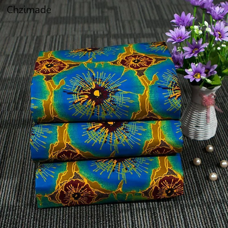Chzimade 1Yard Ankara African Real Wax Fabric Flower Printed Polyester Fabric For Party Dress Making Sewing Crafts
Chzimade 1Yard Ankara African Real Wax Fabric Flower Printed Polyester Fabric For Party Dress Making Sewing Crafts