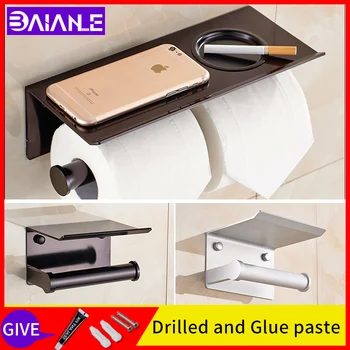 Toilet paper holders black thickening Lengthen tissue holder wall mounted no screws washroom roll holder Mobile phone rack
Toilet paper holders black thickening Lengthen tissue holder wall mounted no screws washroom roll holder Mobile phone rack