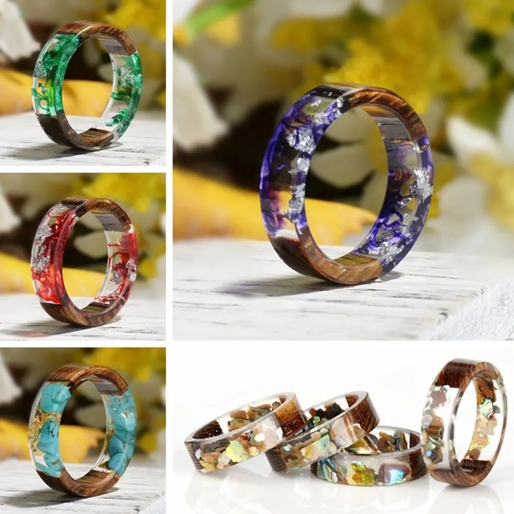 Unisex Charm Clear Wood Resin Ring Handmade Dried Flower Epoxy Rings Colorful Round Personality Ring for Women Men 2019 Hot Sale
Unisex Charm Clear Wood Resin Ring Handmade Dried Flower Epoxy Rings Colorful Round Personality Ring for Women Men 2019 Hot Sale