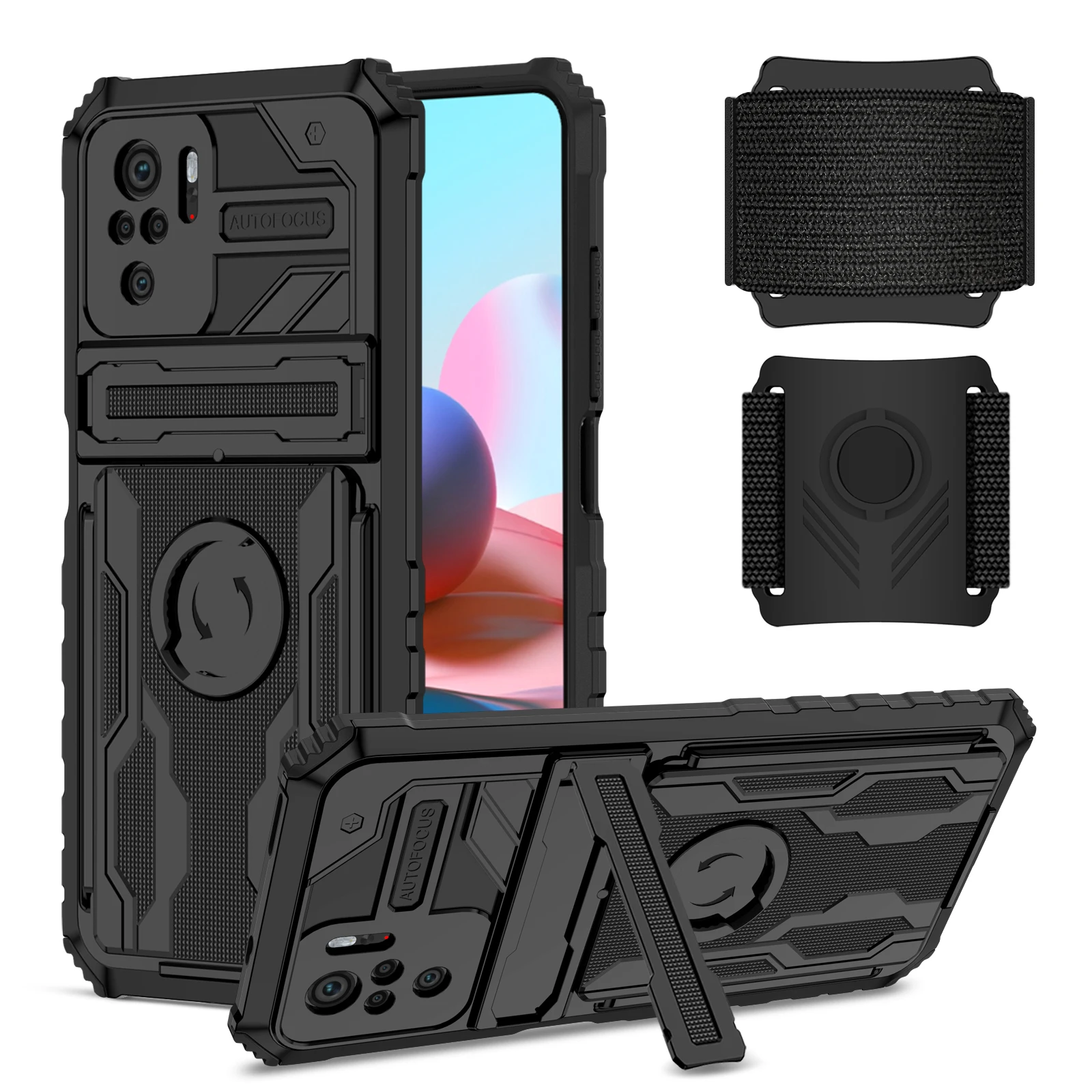 

Armor Kickstand With Wrist Strap Case For Xiaomi Redmi Note 11 Pro 10 10S 9S Shockproof Case For Xiaomi Mi 11T Redmi 10 9 9A 9C