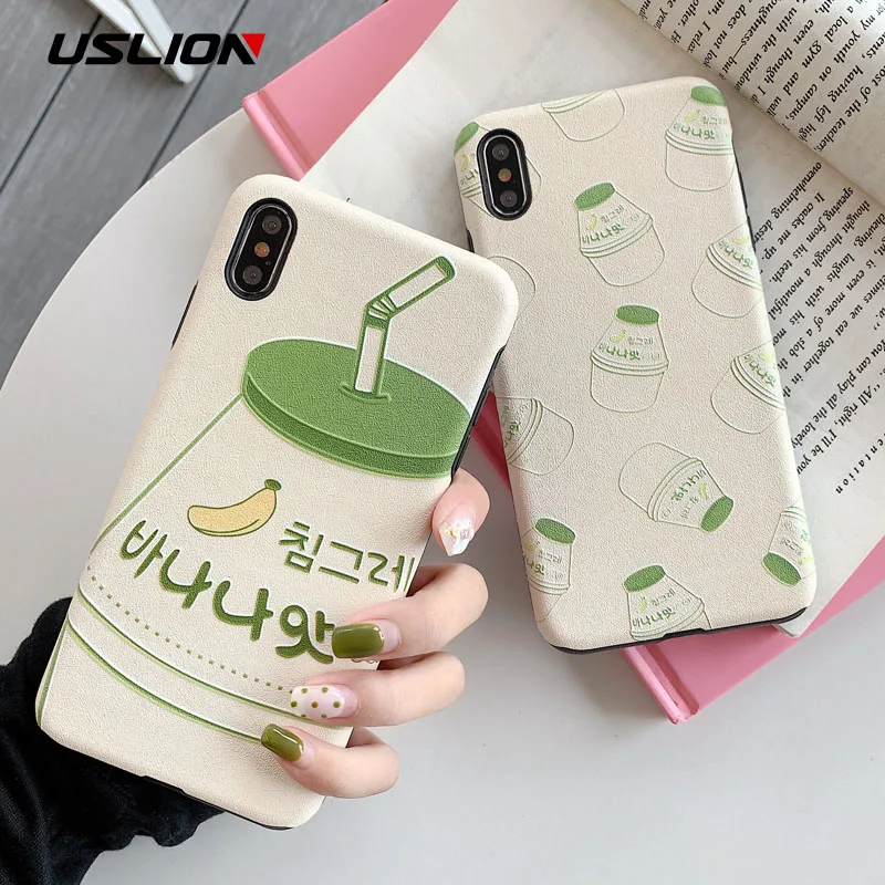 USLION Silk Pattern Phone Case for iPhone X XR XS Max Funny Banana Milk Drink Cover for iphone 7 6 6s 8 Plus TPU Silicone Cases
USLION Silk Pattern Phone Case for iPhone X XR XS Max Funny Banana Milk Drink Cover for iphone 7 6 6s 8 Plus TPU Silicone Cases