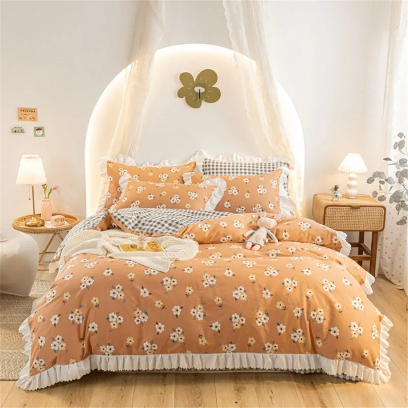 Bedding Set 100% Cotton Duvet Cover for Children Girls Cartoon Flowers Design Soft Breathable Bedroom Decorations
Bedding Set 100% Cotton Duvet Cover for Children Girls Cartoon Flowers Design Soft Breathable Bedroom Decorations
