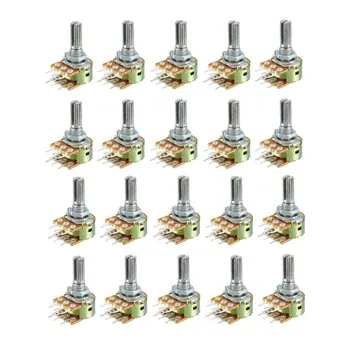 uxcell WH148 10K Ohm Variable Resistors Dual Turn Rotary Carbon Film Taper Potentiometer 20pcs
uxcell WH148 10K Ohm Variable Resistors Dual Turn Rotary Carbon Film Taper Potentiometer 20pcs
