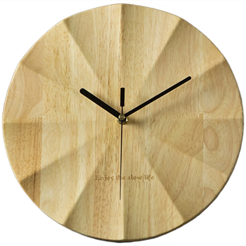 Настенные часы в стиле ретро простые деревянные скандинавском для гостиной
