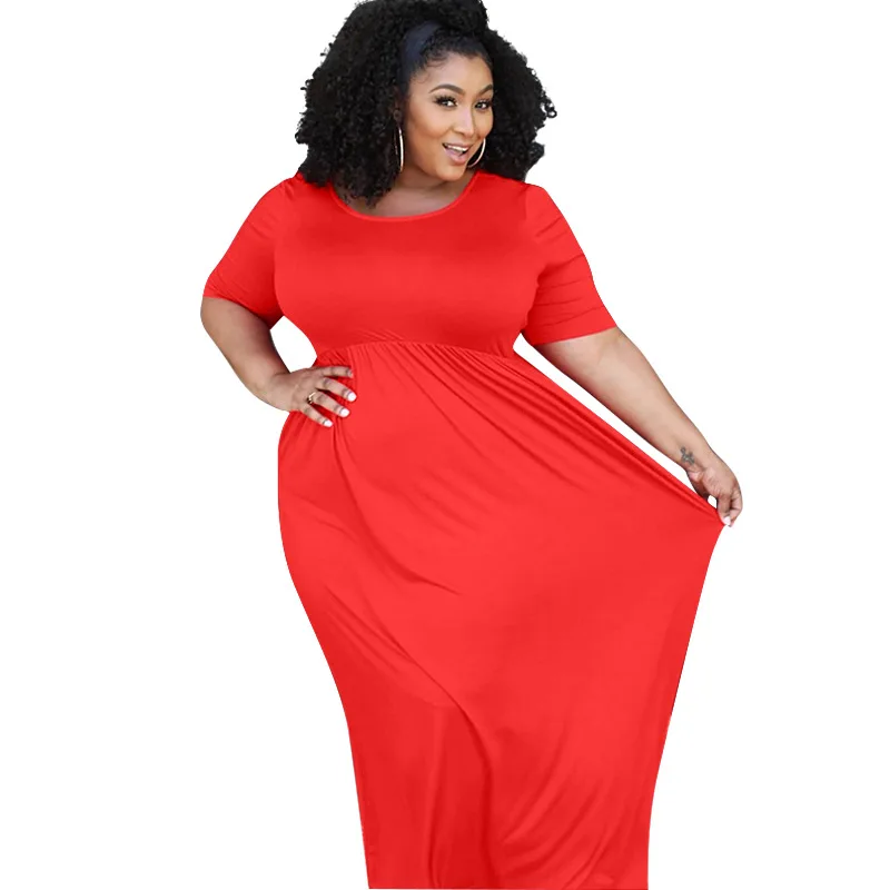 Net Color Pleated Expandable Short Sleeve and Long Pattern Plus Size Dress Europe and America New
Net Color Pleated Expandable Short Sleeve and Long Pattern Plus Size Dress Europe and America New