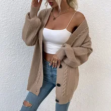 MAYCAUR Autumn and Winter New Product Knitted Cardigan Twist Mid-length Button Sweater Coat Women's 2021
MAYCAUR Autumn and Winter New Product Knitted Cardigan Twist Mid-length Button Sweater Coat Women's 2021