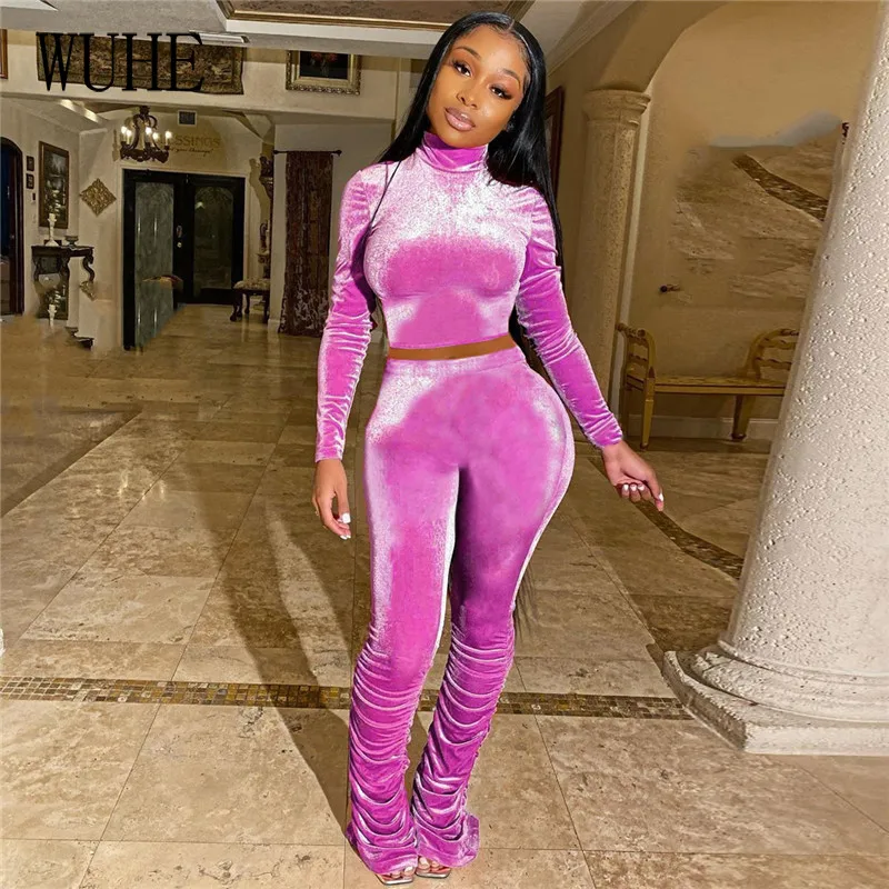 WUHE Women Autumn Velvet Two Piece Stacked Leggings Jumpsuit Winter Turtleneck Backless Velour Ruched Sweatpants Bodycon Rompers
WUHE Women Autumn Velvet Two Piece Stacked Leggings Jumpsuit Winter Turtleneck Backless Velour Ruched Sweatpants Bodycon Rompers